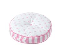 Homescapes Pink Hearts & Stripes Round Floor Cushion