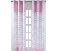 (W 137cm x Drop 228 cm, Pink) Love Hearts Ready Made Eyelet Curtain Pair