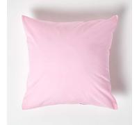 HOMESCAPES Pink Pure Egyptian Cotton Euro Size Pillowcase 40 x 40 cm 200 TC 400 Thread Count Percale Equivalent Pillow Case with Zip Pack of 4