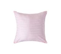 HOMESCAPES Pink Pure Egyptian Cotton Euro Size Pillowcase 40 x 40 cm 330 TC 500 Thread Count Percale Equivalent Satin Stripe Pillow Case with Zip Pack of 2