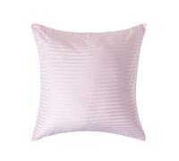 HOMESCAPES Pink Pure Egyptian Cotton Euro Size Pillowcase 60 x 60 cm 330 TC 500 Thread Count Percale Equivalent Satin Stripe Pillow Case with Zip Pack of 2