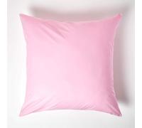 HOMESCAPES Pink Pure Egyptian Cotton Euro Size Pillowcase 80 x 80 cm 200 TC 400 Thread Count Percale Equivalent Large Square Pillow Case with Zip Pack of 2