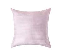 HOMESCAPES Pink Pure Egyptian Cotton Euro Size Pillowcase 80 x 80 cm 330 TC 500 Thread Count Percale Equivalent Satin Stripe Pillow Case with Zip Pack of 2