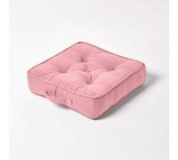 Homescapes Pink Rajput Ribbed Cotton Floor Cushion