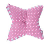 HOMESCAPES Pink Star Floor Cushion Large Decorative Children’s & Garden Seat Pad with Polka Dot Pattern, Pre-Filled 100% Cotton Indoor and Outdoor Cushion, 48cm