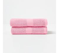 HOMESCAPES Pink Turkish Cotton Set of 2 Hand Towels Super Soft Thick & Absorbent 500 GSM Towel Heavy Weight for everyday Luxury