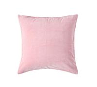 HOMESCAPES Large Pink Velvet Cushion Cover Super Soft Cotton Velvet Luxury Square Scatter Cushion Plain Dusky Pink Accent Throw Pillow for Sofa and Bed Decoration with Hidden Zipper, 60 x 60cm