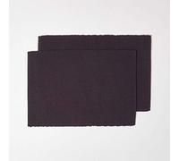 HOMESCAPES Place Mats For Table, Set of 2, Non-Slip Black Table Mats, Washable Ribbed Placemats for Kitchen & Dining - 50cm x 33cm