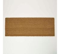 Homescapes Plain Coir Double Door Mat Runner 120 X 45 Cm