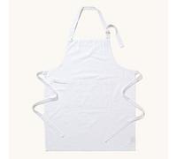 HOMESCAPES Plain Cotton White Apron with Large Pocket and Adjustable Straps - 80 x 85 cm