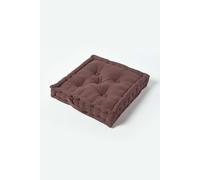 Plain Cotton Floor Cushion Homescapes Chocolate 40cm x 40cm