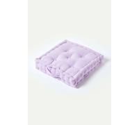 HOMESCAPES Luxury Floor Cushion Plain 100% Cotton Light Purple Mauve 50 x 50 x 10cm, Booster Cushion Seat Chair Pad Dining Thick & Plush Garden Floor Pillow for Kids Elderly Pets Indoor Outdoor Use