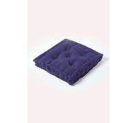 Homescapes Plain Cotton Floor Cushion In Navy Navy