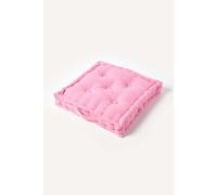 Homescapes Cotton Pink Floor Cushion, 50 X 50 Cm