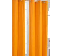 HOMESCAPES Orange Eyelet Curtain Pair 137cm (54") Wide x 182cm (72") Drop Plain Heavy Unlined Curtains
