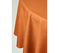HOMESCAPES Orange Table Cloth, Plain Cotton Round Tablecloth, Handcrafted & Durable Dining Table Cover with Hem Stitch, Hypoallergenic, Washable, Burnt Orange - 178cm