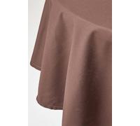 Homescapes Plain Cotton Round Tablecloth, 178 Cm In Chocolate Chocolate One Size