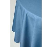 Homescapes Plain Cotton Round Tablecloth, 178 Cm In Mid Blue Mid Blue
