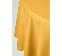 Plain Cotton Round Tablecloth, 178 cm Homescapes Mustard One Size