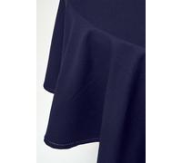 HOMESCAPES Blue Table Cloth, Plain Cotton Round Tablecloth, Handcrafted & Durable Dining Table Cover with Hem Stitch, Hypoallergenic, Washable, Navy Blue - 178cm