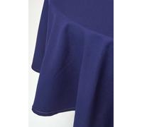 HOMESCAPES Blue Table Cloth, Plain Cotton Round Tablecloth, Handcrafted & Durable Dining Table Cover with Hem Stitch, Hypoallergenic, Washable, Navy Blue - 178cm