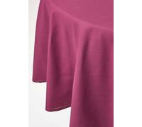 HOMESCAPES Purple Table Cloth, Plain Cotton Round Tablecloth, Handcrafted & Durable Dining Table Cover with Hem Stitch, Hypoallergenic, Washable, Plum - 178cm