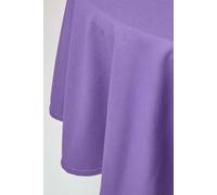 HOMESCAPES Purple Table Cloth, Plain Cotton Round Tablecloth, Handcrafted & Durable Dining Table Cover with Hem Stitch, Hypoallergenic, Washable, 178cm