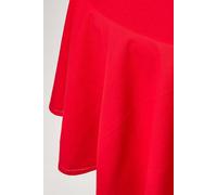HOMESCAPES Red Cotton Round Tablecloth 6 to 8 seater Large Circular 178 cm (70 Inches) Washable Hand Woven 100% Plain Cotton with Decorative Ladder Stitch Edge