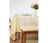 HOMESCAPES Cream Table Cloth, Plain Cotton Tablecloth, Square, Handcrafted & Durable Dining Table Cover with Hem Stitch, Hypoallergenic, Washable, 137 x 137cm