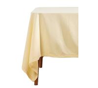 HOMESCAPES Cream Table Cloth, Plain Cotton Tablecloth, Rectangular, Handcrafted & Durable Dining Table Cover with Hem Stitch, Hypoallergenic, Washable, 137 x 178cm