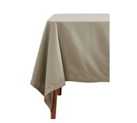 HOMESCAPES Grey Table Cloth, Plain Cotton Tablecloth, Rectangular, Handcrafted & Durable Dining Table Cover with Hem Stitch, Hypoallergenic, Washable, 137 x 178cm