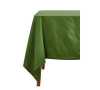 HOMESCAPES Green Table Cloth, Plain Cotton Tablecloth, Rectangular, Handcrafted & Durable Dining Table Cover with Hem Stitch, Hypoallergenic, Washable, Olive Green - 137 x 178cm