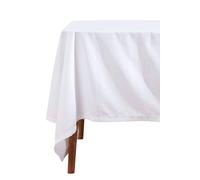 Homescapes Plain Cotton Tablecloth, 137Cm X 228Cm In White White One Size