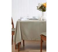 HOMESCAPES Grey Table Cloth, Plain Cotton Tablecloth, Extra Large Rectangular, Handcrafted & Durable Dining Table Cover with Hem Stitch, Hypoallergenic, Washable, 178 x 300cm