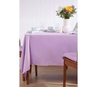 HOMESCAPES Purple Table Cloth, Plain Cotton Tablecloth, Extra Large Rectangular, Handcrafted & Durable Dining Table Cover with Hem Stitch, Hypoallergenic, Washable, Light Purple Mauve - 178 x 300cm