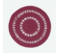 HOMESCAPES Plum Crochet Rug Handwoven Cotton Braided Mat Reversible 90 cm Round Rug for Living Room & Bedroom