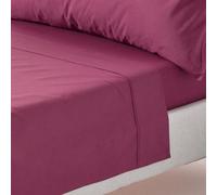 HOMESCAPES Plum Purple Pure Egyptian Cotton Flat Sheet King 200 TC 400 Thread Count Equivalent Bed Sheet