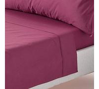 HOMESCAPES Plum Purple Pure Egyptian Cotton Flat Sheet King 200 TC 400 Thread Count Equivalent Bed Sheet