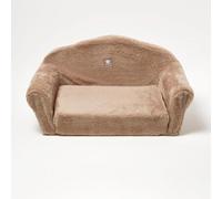 HOMESCAPES Plush Dog Sofa Bed - Large Beige