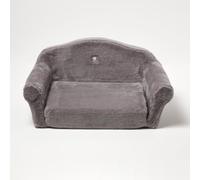 HOMESCAPES Plush Dog Sofa Bed - Large Grey