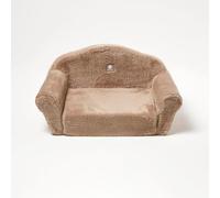 HOMESCAPES Plush Dog Sofa Bed - Medium Beige