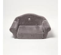 HOMESCAPES Plush Dog Sofa Bed - Medium Grey