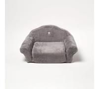 HOMESCAPES Plush Dog Sofa Bed - Small Grey