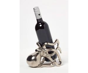 Homescapes Polished Silver Octopus Wine Bottle Holder Silver