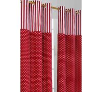 Homescapes Polka Dots Red Ready Made Eyelet Curtain Pair | Size: 117 cm width x 137 cm drop Homescapes Red 117 cm width x 137 cm drop