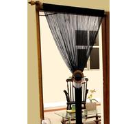 Polyester High Density String Curtain Homescapes Black One Size