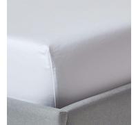 HOMESCAPES 1000 Thread Count Egyptian Cotton White Deep Fitted Sheet (12”) Single Luxury Bed Sheet with Fully Elasticated Skirt