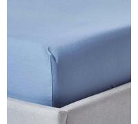 Egyptian Cotton Deep Fitted Sheet 18 inch 1000 Thread Count Homescapes Blue King Fitted