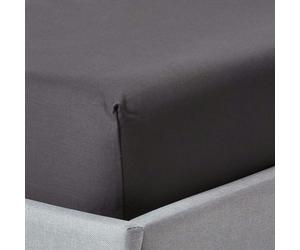 HOMESCAPES Premium 1000 TC Egyptian Cotton Sateen Weave Fitted Sheet - 46 cm Extra Deep - Dark Charcoal Grey - Double