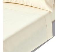 HOMESCAPES Premium 1000 TC Egyptian Cotton Sateen Weave Flat Sheet - Cream - Single